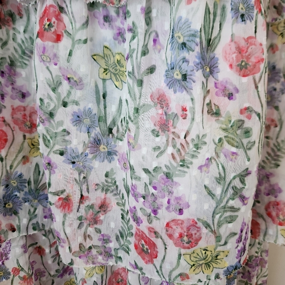 NWT SAYLOR | Leanna Smocked Floral Print Midi Dress - Size L - Picture 10 of 12